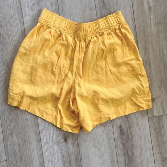 High Waisted Yellow Summer Staple Shorts - Picture 9 of 16
